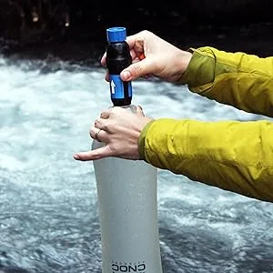 CNOC Outdoors VECTO 3L Water Container, 28mm Thread, Blue - filter connect water stream