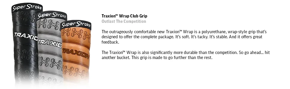 SuperStroke Traxion Wrap Gold Club Grip | Advanced Surface Texture That Improves Feedback and Tack | Extreme Grip Provides Stability and Feedback | Transfer Speed More Effectively Midsize Tan - Golf Club, Putter, Grip, Wrap, Soft, Feedback, Hand, Technology, Control, Performance, Swing, Rubber