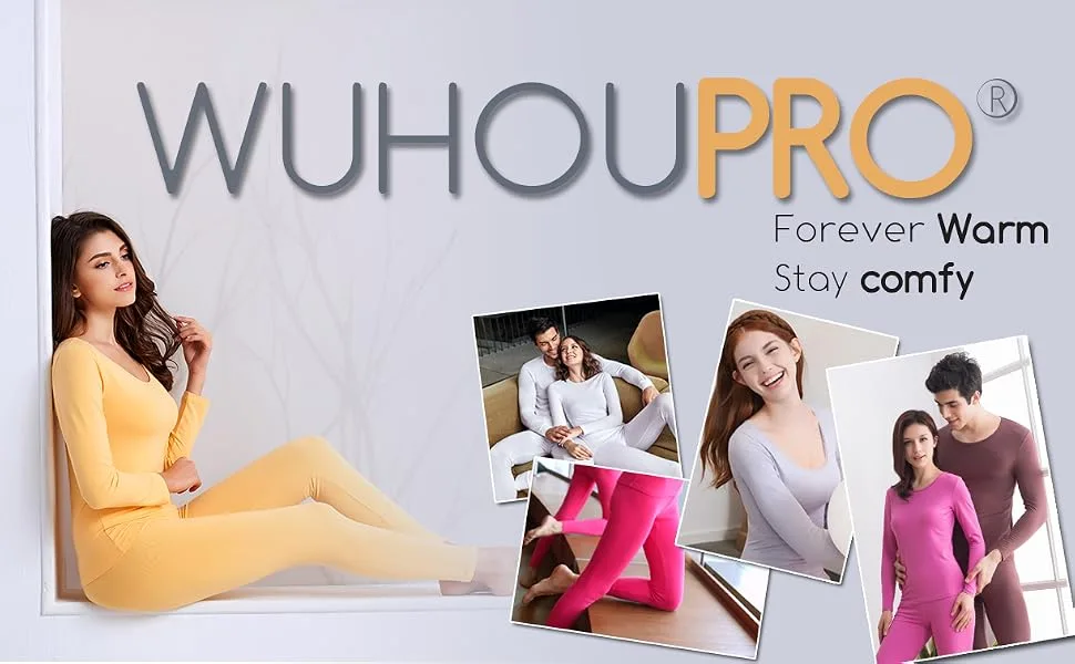 WUHOUPRO Womens Ultra Soft Thermal Underwear Long Johns with Fleece Lined XX-Large Black - WUHOUPRO Women