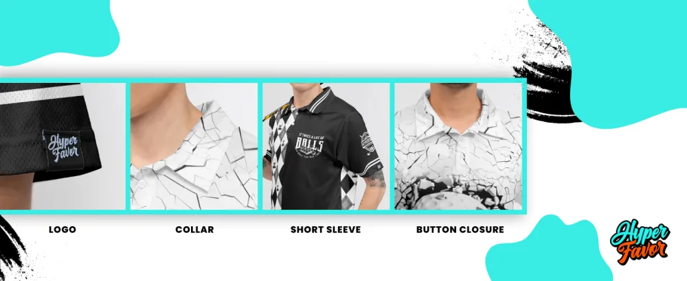 HYPERFAVOR Custom Bowling Shirts for Men- Unique Mens Bowling Shirt Short Sleeve- Custom Bowling Polo Shirts for Men V4 Large - hyperfavor