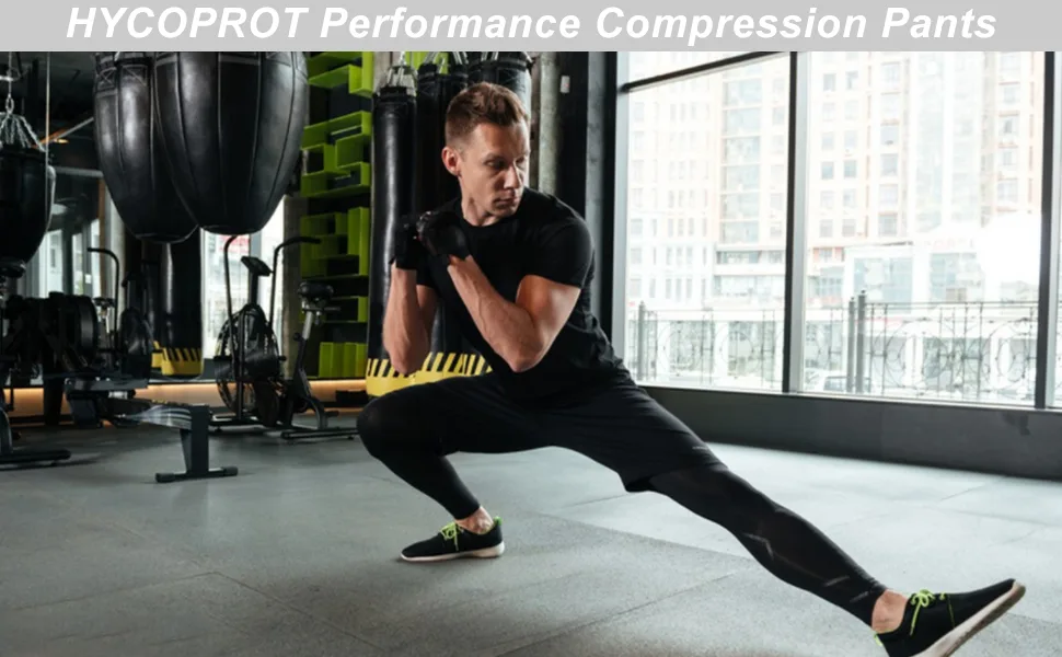 HYCOPROT Men's Compression Pants Athletic Tight,Leggings Base Layer Bottoms for Running Workout Sports Yoga Basketball Black Small - performance compression pnats
