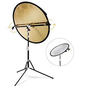 Fotoconic Multi Functional Reflector Holder, Boom Arm, Background Crossbar (21"-49" / 53-125cm) with Solid Locking Metal Swivel Head Grip - freely rotate 360 degrees