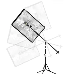 Fotoconic Multi Functional Reflector Holder, Boom Arm, Background Crossbar (21"-49" / 53-125cm) with Solid Locking Metal Swivel Head Grip - MULTI ANGLE ADJUSTMENT