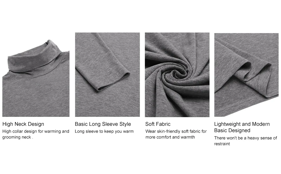 Men's Turtleneck Top Slim Fit Solid Base Sweater Casual Long Sleeve Underwear Tops Male Cozy Breathable Blouse T-Shirt Black Medium - men turtle neck shirt