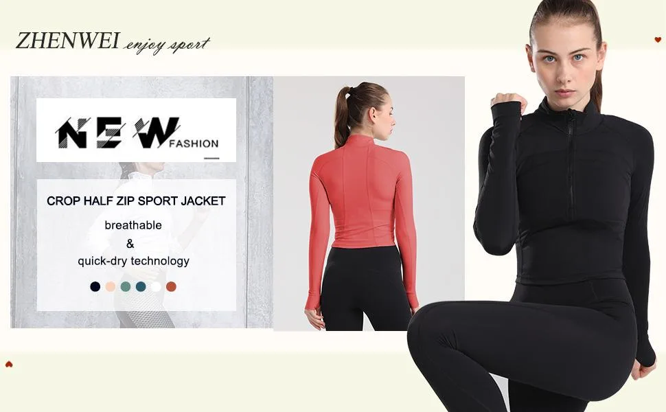 Women's Cropped Workout Jacket 1/2 Zip Pullover Running Athletic Outwear Slim Fit Long Sleeve Yoga Top Black Small - workout jacket for women crop