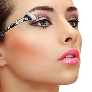 TEONEI Fan Mascara Brushes Eyelash Eyebrow Brush Makeup Brush Eye Lashes Makeup Tools Eyelash Brush Eyebrow Brush Eye Shadow Brush,2Pcs(Bent) - Angled Fan Shaped Eyelash Brush