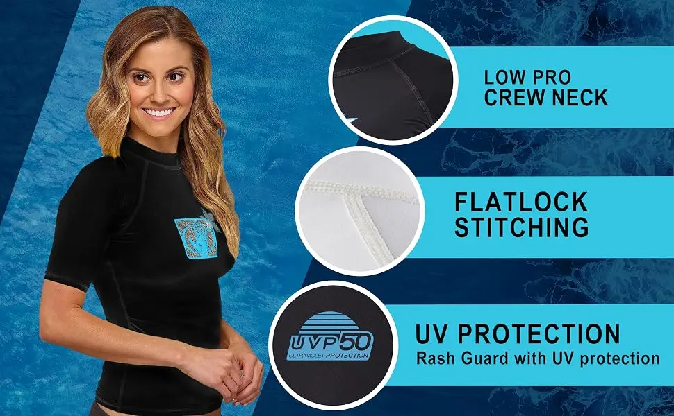 Body Glove 13210W Women's Basic Fitted Short Arm Rashguard Small White - 13210W - Basic - Women