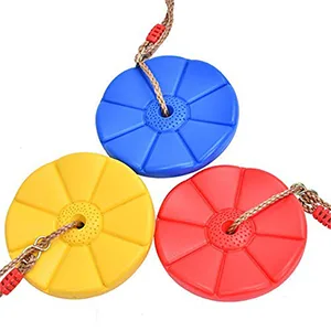 Sutekus Disc Swing Daisy Disc Swing Monkey Swing Rope Plastic Tree Swing (Red) - color