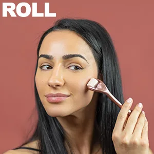Rose Gold Derma Roller 0.25mm 540 Stainless Steel Needles Microdermabrasion Instrument For Face Includes Free Storage - dermaroller