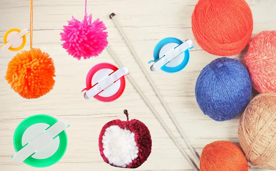 4 Sizes Pompom Pom-pom Maker for Fluff Ball Weaver Needle Craft DIY Wool Knitting Craft Tool Set Decoration by Knewmart - product information 1