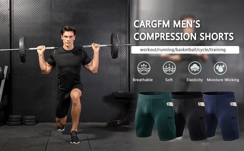CARGFM Compression Shorts for Men Underwear Performance Shorts Athletic Workout Basketball Tights Baselayer Shorts White Medium - compression shorts for men