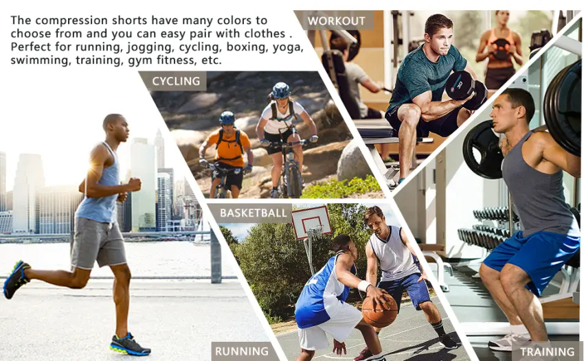 CARGFM Compression Shorts for Men Underwear Performance Shorts Athletic Workout Basketball Tights Baselayer Shorts White Medium - compression shorts for men