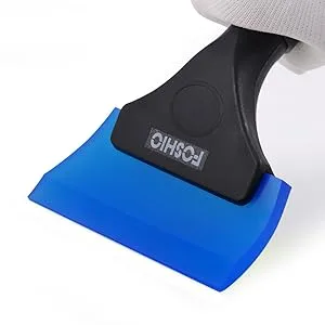 FOSHIO Small Squeegee with 5 Inch Dark Blue Rubber Blade Mini Wiper Window Tinting Tools for Mirror Glass Window Cleaner with Non-Slip Handle Pure Blue - car squeegee, car window squeegee, shower squeegee for glass doors, shower door squeegee