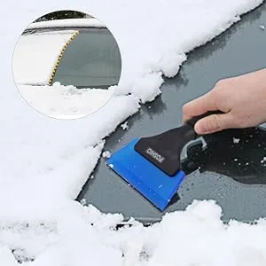 FOSHIO Small Squeegee with 5 Inch Dark Blue Rubber Blade Mini Wiper Window Tinting Tools for Mirror Glass Window Cleaner with Non-Slip Handle Pure Blue - glass cleaner tool, shower glass squeegee, window cleaner squeegee squeegee for shower,