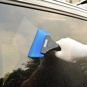 FOSHIO Small Squeegee with 5 Inch Dark Blue Rubber Blade Mini Wiper Window Tinting Tools for Mirror Glass Window Cleaner with Non-Slip Handle Pure Blue - squeegee for window cleaning squeegee for shower glass door, shower squeegee for shower doors