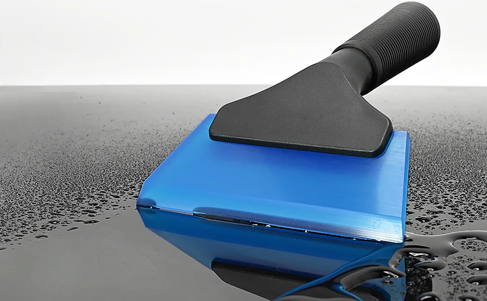 FOSHIO Small Squeegee with 5 Inch Dark Blue Rubber Blade Mini Wiper Window Tinting Tools for Mirror Glass Window Cleaner with Non-Slip Handle Pure Blue - squeegee, shower squeegee, window squeegee squeegee for window cleaning