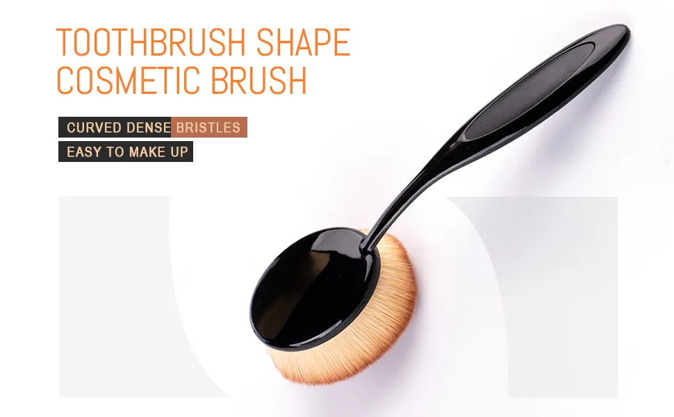 Yoseng Oval Foundation Brush Large Toothbrush makeup brushes Fast Flawless Application Liquid Cream Powder Foundation Sunscreen(All Black) Black Large - Black Oval Foundation Brush Kids Sunscreen Brush Applicator
