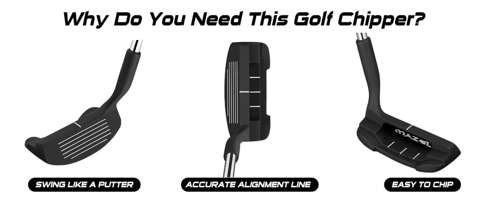MAZEL Chipper Club Pitching Wedge for Men & Women,36 Degree - Save Stroke from Short Game,Right Hand Black - hhsds