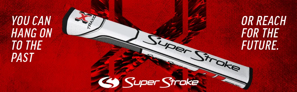 SuperStroke Traxion Flatso Golf Putter Grip | Advanced Surface Texture That Improves Feedback and Tack | Minimize Grip Pressure with a Unique Parallel Design | Tech-Port Flatso 2.0 Black/White - Golf, Club, Putter, Grip, Control, Hand Position, Counter Balance, Technology, Weight, Texture