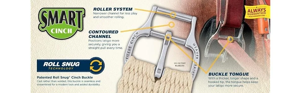 Weaver Leather Mohair Blend 27 Strand Smart Cinch with Roll Snug Cinch Buckle 30 Roper - product information 1