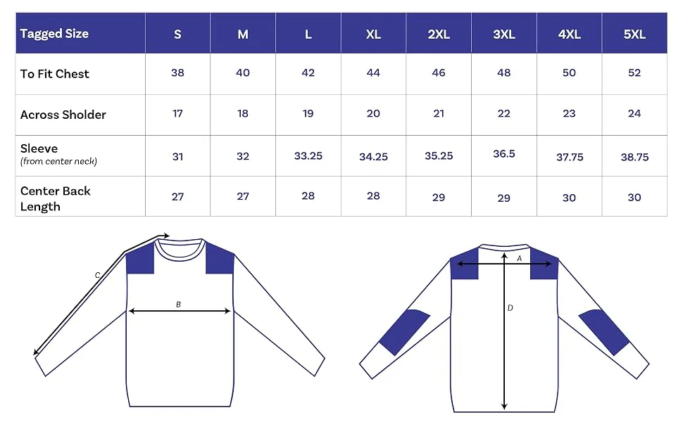 Fort Crew-Neck Military & Law Enforcement Commando Sweater Small Navy Blue - Sweater Size Chart