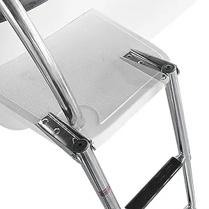 3 Step Telescoping Boat Ladder, Stainless Steel Extendable Boat Ladder 3 Step Dock Ladder for Pontoon Boat/Marine Yacht - ladder