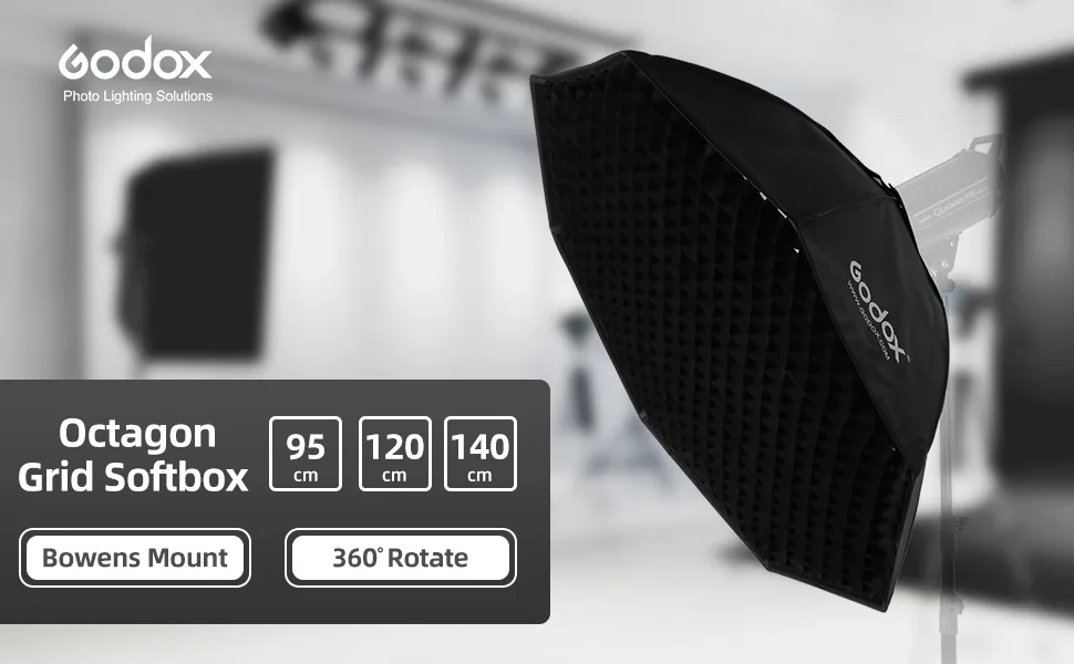 Godox Grid Softbox Strip Softbox Strip Box 120cm 47" Octagon Honeycomb Grid Strip Softbox Strip Box with Bowens Mount (FW120) FW 120CM - product information 2