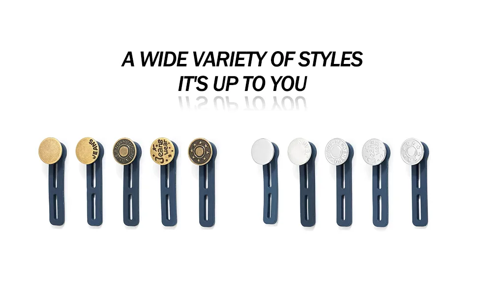 LIDA ORO Retractable Buttons for Men or Women,No Sewing Pants Waist Expander for Jeans Collars Cuffs(10 pcs,10 Styles) #2 - Pants Extender Button button extender for pants pants button extender button extenders for jeans