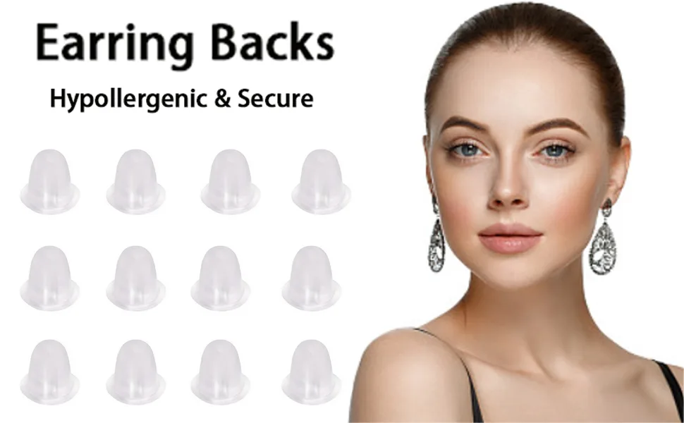 Earring Backs,Rubber Earring Backs for Studs/Droopy Ears,Earring Backs Rubber Plastic Earring Backs Flat Earring Backs Clear Earring Backs Earring Backings Earring Backs for Heavy Earring(100) 100 pcs 4mm - earring backs