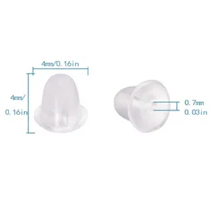 Earring Backs,Rubber Earring Backs for Studs/Droopy Ears,Earring Backs Rubber Plastic Earring Backs Flat Earring Backs Clear Earring Backs Earring Backings Earring Backs for Heavy Earring(100) 100 pcs 4mm - earring backs rubber