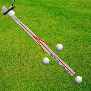 MAZEL Golf Putting Alignment Rail,Golf Trainer Aid for Putting Green,Precision Distance Control & Instant Feedback Alloy Steel Putting Alignment Rail, Putting Ring, Practice Ball - Aerwed