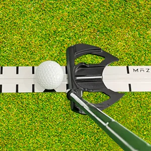 MAZEL Golf Putting Alignment Rail,Golf Trainer Aid for Putting Green,Precision Distance Control & Instant Feedback Alloy Steel Putting Alignment Rail, Putting Ring, Practice Ball - hwes
