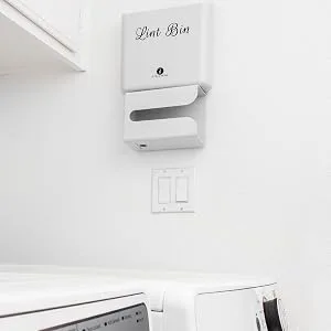 Dryer Sheet Holder | Magnetic Fabric Softener Sheet Dispenser | Storage Container & Organizer for Landry Room Supplies (Off-White) - rustic decor sheet liner organizer alternative vintage bed cup patches wall modern clean mint hamper