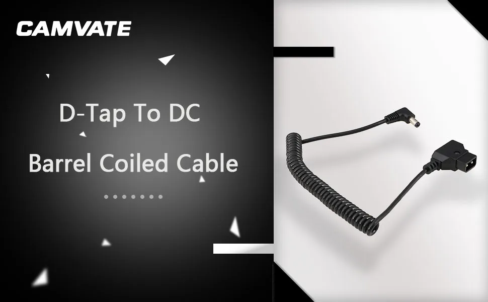 CAMVATE D-Tap to DC Barrel Coiled Cable for Atomos Monitor - 2399 - C2399-1