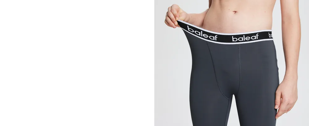 BALEAF Youth Boys'/Girls' Compression Pants Base Layer Yoga Leggings Sports Tights Running Workout Training X-Small Black-knees Updated - ?-PC