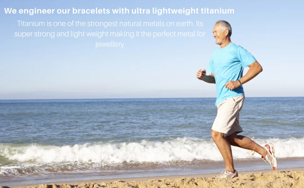 Willis Judd Mens Titanium Magnetic Bracelet With Link Adjusting Tool - active healthy lifestyle