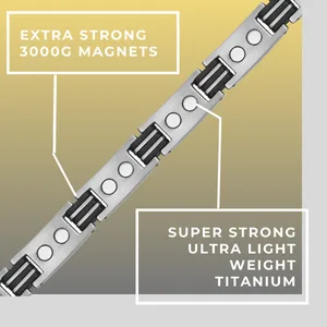 Willis Judd Mens Titanium Magnetic Bracelet With Link Adjusting Tool - extra strong magnets