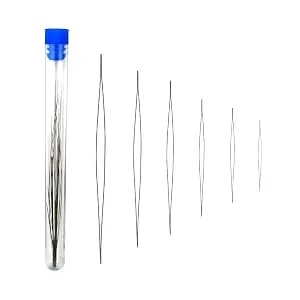 18 Pcs Beading Needles Set, 6Sizes Big Eye Beading Needles with Needle Bottle for Jewelry Making - Beading Needles