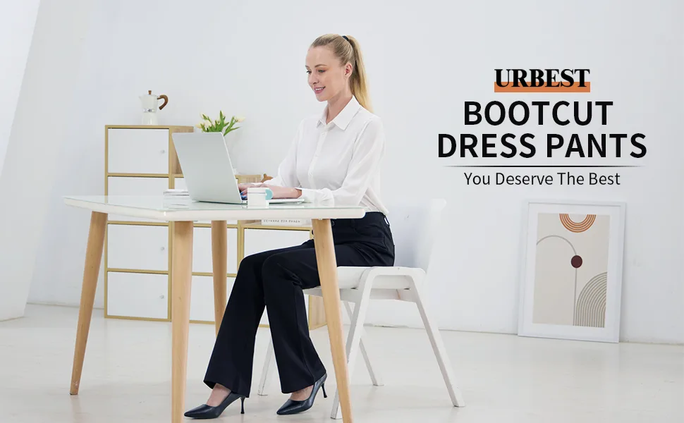 Women's Stretchy Bootcut Dress Pants Office Work Business Casual Slacks with Pockets 30"/32" Inseam 30" inseam (Regular) 14 Black - women