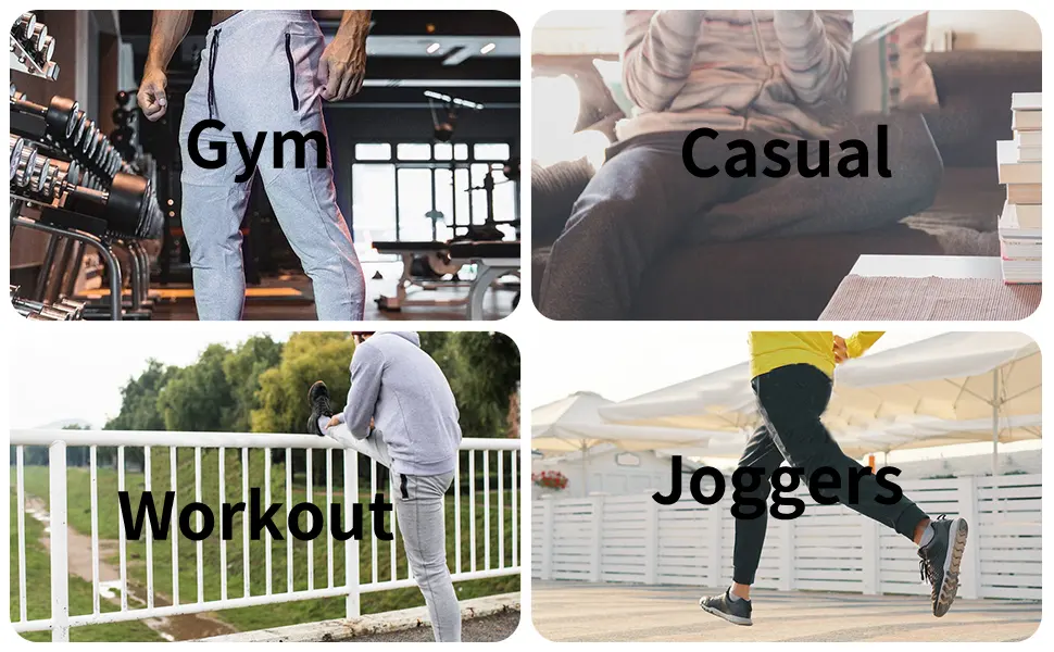 BUXKR Mens Casual Joggers Sweatpants for Jogging,Running or Athletic Activities Black Medium - scene show