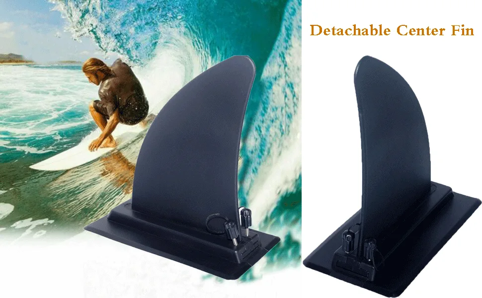 Borogo 8" Surfboard Fin  Kayak Skeg Tracking Fin - Inflatable Paddleboard Fin  Quick Release Detachable Longboard Center Fin  Easy DIY No-Tool Installation  Improves Stability Black - Kayak Skeg