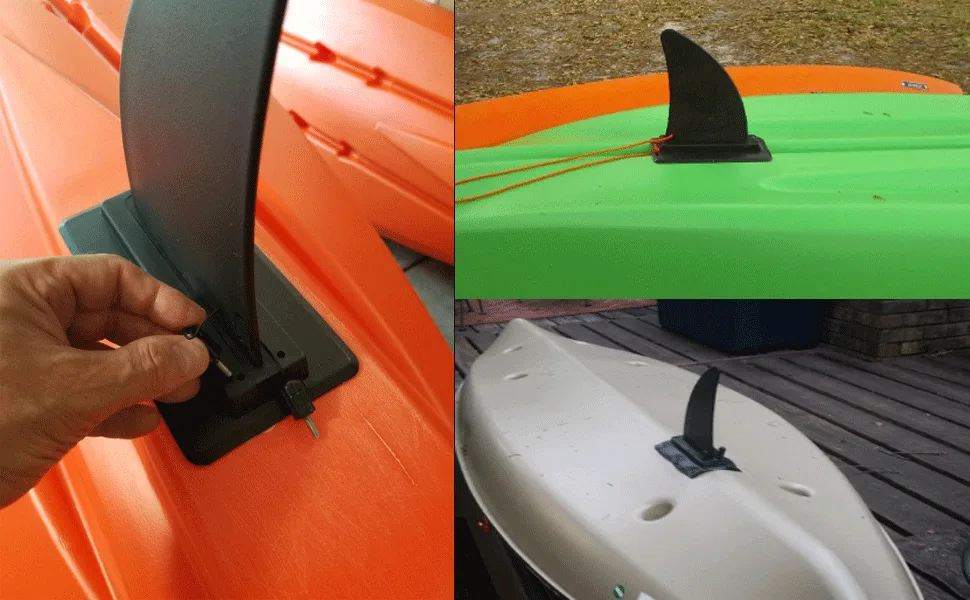 Borogo 8" Surfboard Fin  Kayak Skeg Tracking Fin - Inflatable Paddleboard Fin  Quick Release Detachable Longboard Center Fin  Easy DIY No-Tool Installation  Improves Stability Black - Kayak Skeg