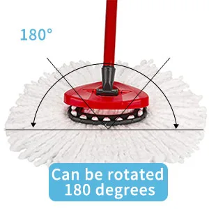 feiquan 4-Section 2.5-to-5 Foot Spin Mop Replacement Head Handle for EasyWring Mop Refills Compatible with Triangle Spin Mop, Microfiber Mop Easy Cleaning Floor Head Mop,Red Spin Mop Replacement Handle-red - spin mop replacement head