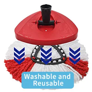 feiquan 4-Section 2.5-to-5 Foot Spin Mop Replacement Head Handle for EasyWring Mop Refills Compatible with Triangle Spin Mop, Microfiber Mop Easy Cleaning Floor Head Mop,Red Spin Mop Replacement Handle-red - spinning mop bucket