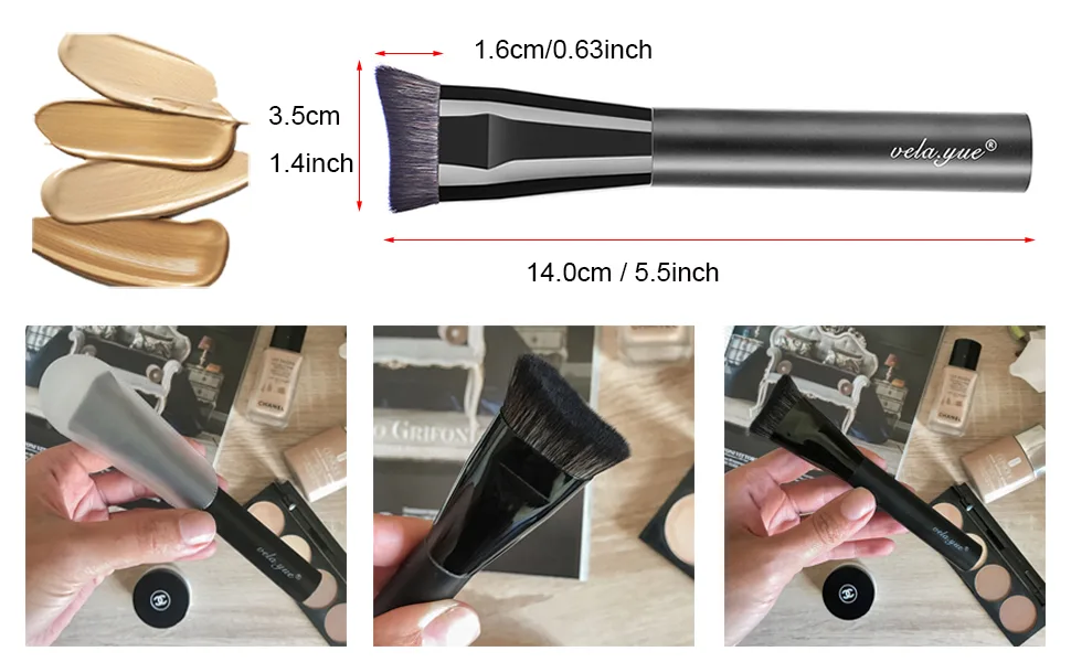 Vela.Yue Face Sculpting Brush Multipurpose Precision Contour for Liquid Cream Foundation Bronzer - Makeup Brush