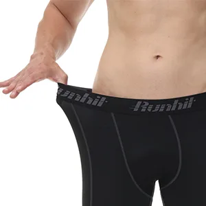 Runhit Men's One Leg Compression Tights for Basketball 3/4 Length Capri Running Pants Leggings Workout Athletic Base Layer White: 3/4 Long Left & Short Half Right Medium - single leg compression pants men