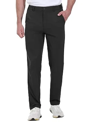 Rdruko Men's Stretch Golf Pants Quick Dry Lightweight Casual Dress Pants with Pockets Navy Blue 34 - mens golf pants