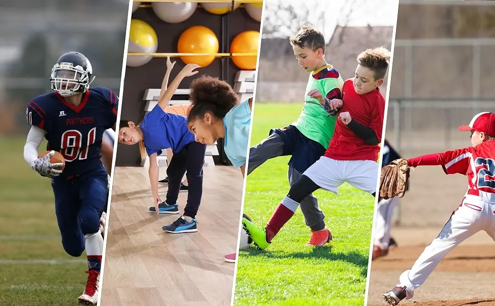 PIQIDIG Youth Boys Compression Pants 3/4 Basketball Tights Sports Capris Leggings Red X-Small - product information 2