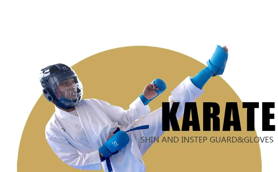 WESING Karate shin and Instep Guard Karate Gloves Approved by WKF blue X-Large - product information 2