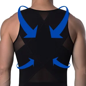 GSKS Compression Shirts for Men Body Shaper Slimming Shirts Shapewear with Zipper Style A--nude Large - POSTURE